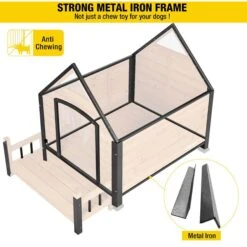 Aivituvin Strong Iron Frame Outdoor Dog House With Porch, Small -Dog Supplies 812766 PT2. AC SS1800 V1679591963