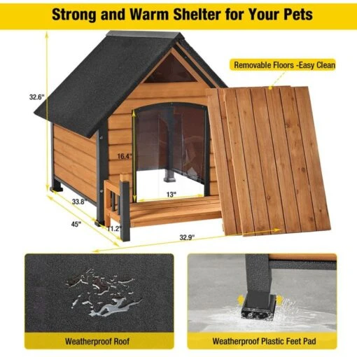 Aivituvin Strong Iron Frame Outdoor Dog House With Porch, Small -Dog Supplies 812766 PT5. AC SS1800 V1679591965