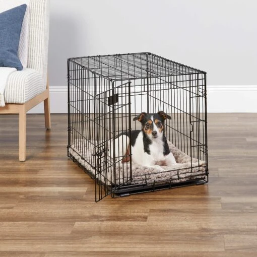 MidWest ICrate Fold & Carry Single Door Collapsible Wire Dog Crate & MidWest Steel Pet Gate -Dog Supplies 815134 PT2. AC SS1800 V1679500816