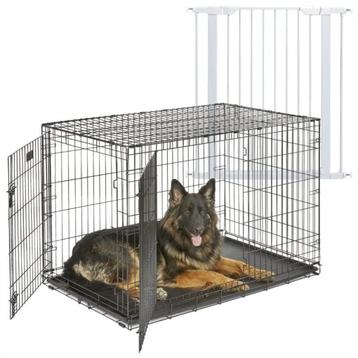 MidWest ICrate Fold & Carry Double Door Collapsible Wire Dog Crate & MidWest Steel Pet Gate -Dog Supplies 815238 MAIN. AC SS1800 V1679500876