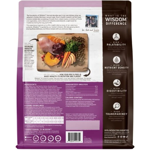 Earth Animal Wisdom Air-Dried Turkey Recipe Premium Natural Dog Food, 8-lb Bag -Dog Supplies 836038 PT1. AC SS1800 V1684336244