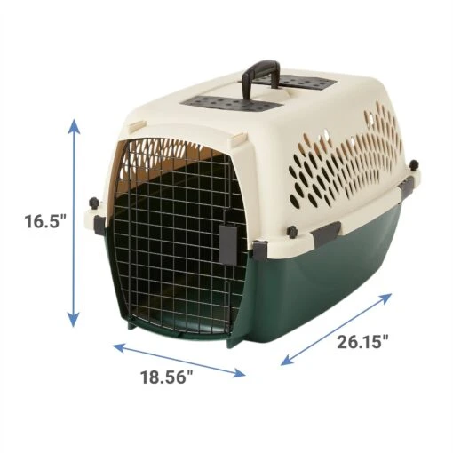 Petmate Ruff Maxx Dog & Cat Kennel, Off White/Green -Dog Supplies 83941 PT2. AC SS1800 V1564754933