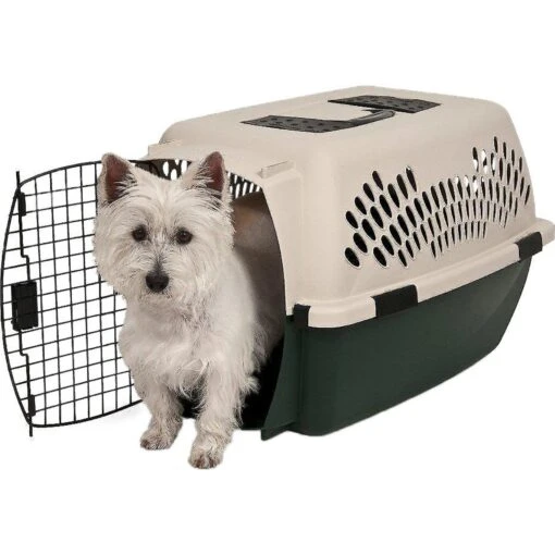 Petmate Ruff Maxx Dog & Cat Kennel, Off White/Green -Dog Supplies 83941 PT3. AC SS1800 V1569016038