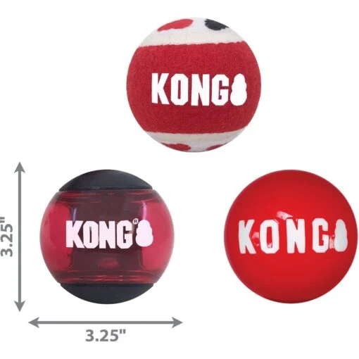 KONG Signature Balls Dog Toy, Large, 3 Count -Dog Supplies 841694 PT1. AC SS1800 V1682442689