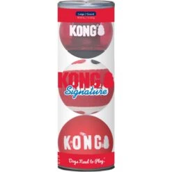 KONG Signature Balls Dog Toy, Large, 3 Count -Dog Supplies 841694 PT2. AC SS1800 V1682442613