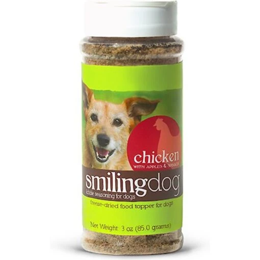 Herbsmith Smiling Dog Kibble Seasoning Freeze-Dried Chicken With Apples & Spinach Dog Food Topper -Dog Supplies 84498 MAIN. AC SS1800 V1628800572