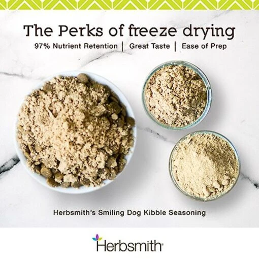 Herbsmith Smiling Dog Kibble Seasoning Freeze-Dried Chicken With Apples & Spinach Dog Food Topper -Dog Supplies 84498 PT4. AC SS1800 V1628800592