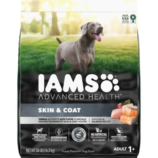 Iams Advanced Health Skin & Coat Chicken & Salmon Recipe Adult Dry Dog Food & Cesar Filets In Gravy Beef Flavors Variety Pack Small Breed Adult Wet Dog Food -Dog Supplies 854510 PT1. AC SS1800 V1683810464