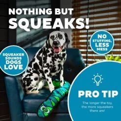 Outward Hound Invincibles Snakes Squeaky Stuffing-Free Plush Dog Toy -Dog Supplies 85909 PT3. AC SS1800 V1636510897