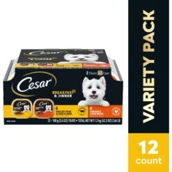 Cesar Classic Loaf In Sauce Breakfast & Dinner Mealtime Variety Pack Grain-Free Small Breed Adult Wet Dog Food Trays -Dog Supplies 86454 PT2. AC SS1800 V1695655698