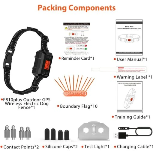 Petdiary GPS Wireless Fence System Dog Tracker, Black, Medium -Dog Supplies 867398 PT8. AC SS1800 V1689632060