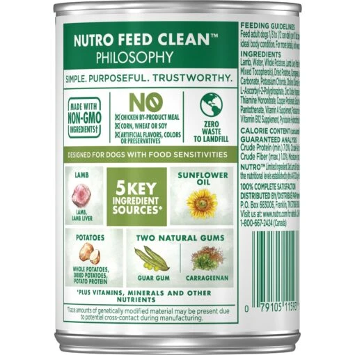 Nutro Limited Ingredient Diet Premium Loaf Lamb & Potato Grain-Free Adult Canned Wet Dog Food -Dog Supplies 86745 PT1. AC SS1800 V1702666830