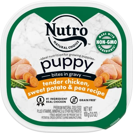 Nutro Puppy Tender Grain-Free Chicken, Sweet Potato & Pea Recipe Bites In Gravy Wet Dog Food Trays -Dog Supplies 86748 MAIN. AC SS1800 V1691418388