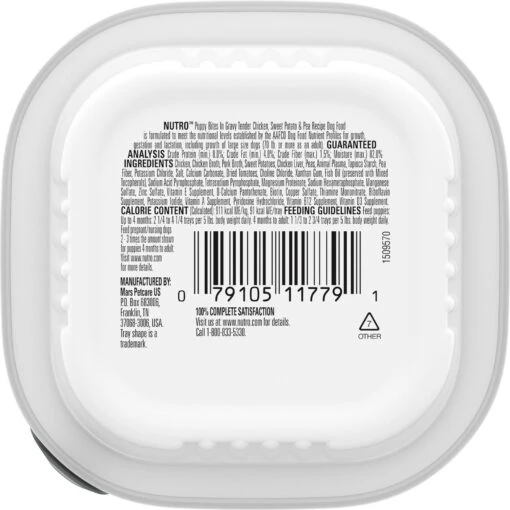 Nutro Puppy Tender Grain-Free Chicken, Sweet Potato & Pea Recipe Bites In Gravy Wet Dog Food Trays -Dog Supplies 86748 PT1. AC SS1800 V1691418830