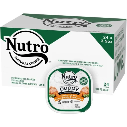 Nutro Puppy Tender Grain-Free Chicken, Sweet Potato & Pea Recipe Bites In Gravy Wet Dog Food Trays -Dog Supplies 86748 PT2. AC SS1800 V1691418333