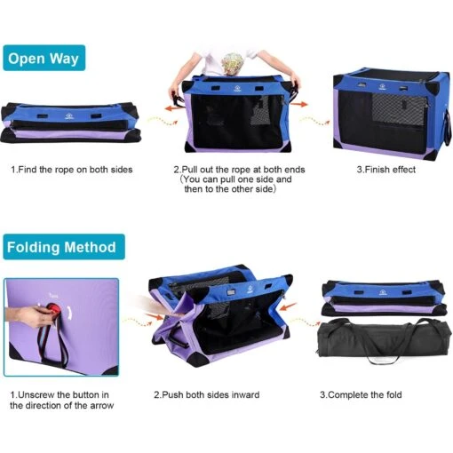 Ownpets 3 Door Collapsible Soft Dog & Cat Crate -Dog Supplies 873006 PT2. AC SS1800 V1687543766