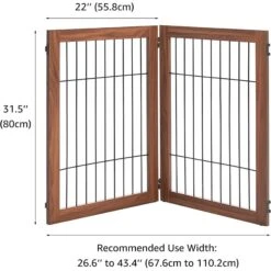 Unipaws Pet Gate Playpen 2-Panel Extension Kit, Walnut, Medium -Dog Supplies 880078 PT3. AC SS1800 V1686079644