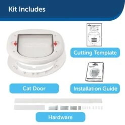 PetSafe 4-Way Locking Cat Door, Up To 25-lbs -Dog Supplies 89196 PT4. AC SS1800 V1628120471