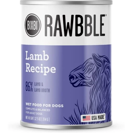 BIXBI Rawbble Grain-Free Canned Lamb Recipe Wet Dog Food, 12.5-oz Can, Case Of 12 -Dog Supplies 895246 MAIN. AC SS1800 V1689015528