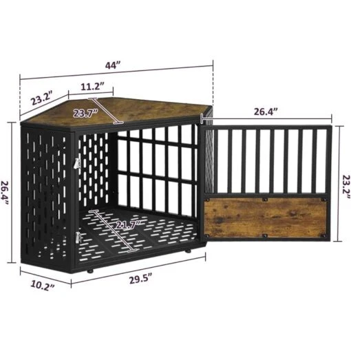 SMONTER Wooden Corner Crate Furniture Style Dog Kennel -Dog Supplies 904206 PT5. AC SS1800 V1688398419