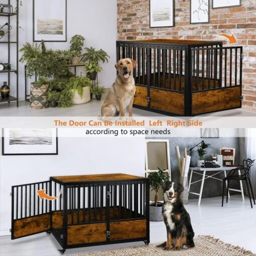 SMONTER Wooden Furniture Style Dog Crate -Dog Supplies 904238 PT2. AC SS1800 V1688398365