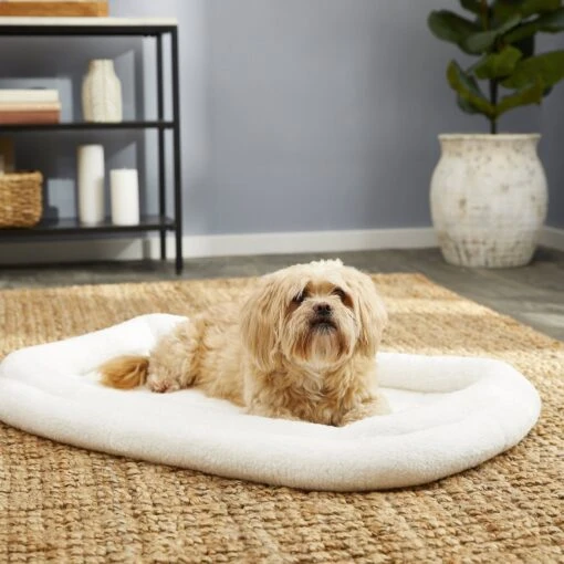 MidWest Quiet Time Deluxe Fleece Double Bolster Dog Crate Mat -Dog Supplies 90431 PT6. AC SS1800 V1578085094