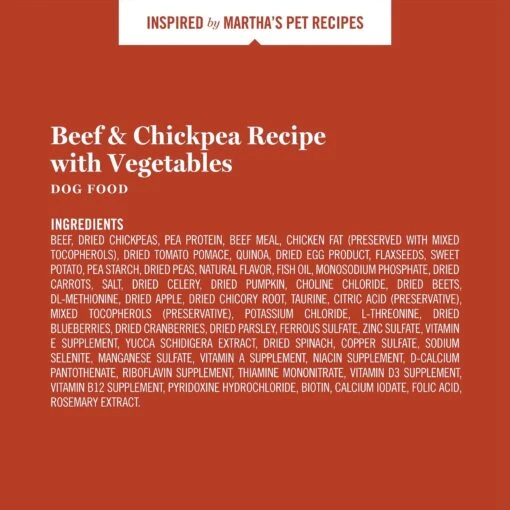 Martha Stewart Pet Food Beef & Chickpea Recipe With Garden Vegetables Dry Dog Food -Dog Supplies 910934 PT5. AC SS1800 V1692200497