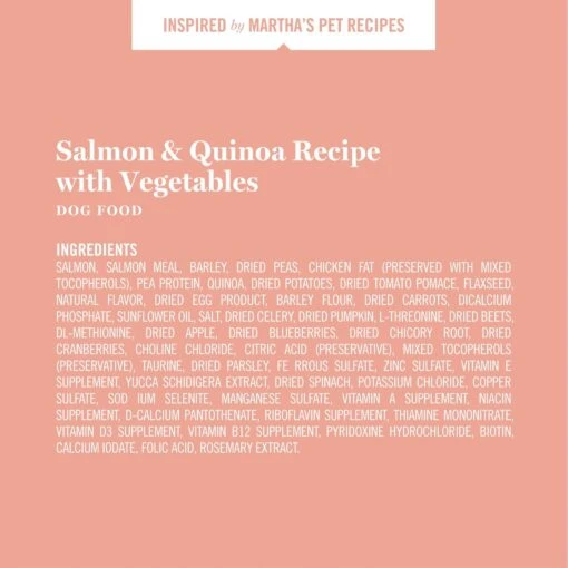 Martha Stewart Pet Food Salmon & Quinoa Recipe With Garden Vegetables Dry Dog Food -Dog Supplies 910998 PT5. AC SS1800 V1692203709