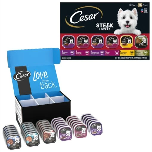 Cesar Home Delights & Classic Loaf In Sauce Variety Pack Small Breed Adult Wet Dog Food Trays & Cesar Steak Lovers Variety Pack Small Breed Adult Wet Dog Food Trays -Dog Supplies 916550 MAIN. AC SS1800 V1689881214