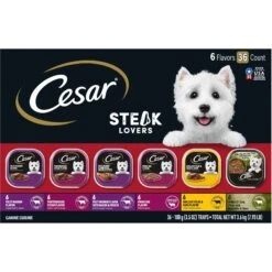 Cesar Home Delights & Classic Loaf In Sauce Variety Pack Small Breed Adult Wet Dog Food Trays & Cesar Steak Lovers Variety Pack Small Breed Adult Wet Dog Food Trays -Dog Supplies 916550 PT5. AC SS1800 V1689883438