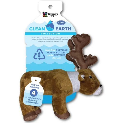 Spunky Pup Clean Earth Plush Caribou Dog Toy, Brown, Small -Dog Supplies 917526 MAIN. AC SS1800 V1690566711