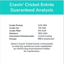 Jiminy's Cravin' Cricket Entree Organic Wet Dog Food, 6 Count -Dog Supplies 926662 PT6. AC SS1800 V1696253340