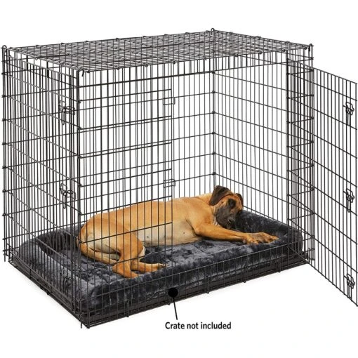 Frisco Heavy Duty Single Door Wire Dog Crate & MidWest Quiet Time Fleece Dog Crate Mat -Dog Supplies 933510 PT8. AC SS1800 V1692303357