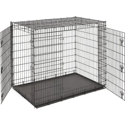 MidWest Solutions Series XX-Large Heavy Duty Double Door Wire Dog Crate, 54 Inch & MidWest Quiet Time Fleece Dog Crate Mat -Dog Supplies 939374 PT1. AC SS1800 V1691785958