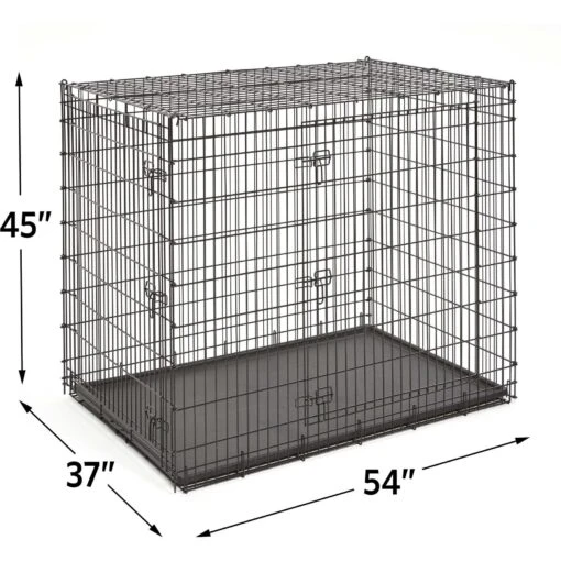 MidWest Solutions Series XX-Large Heavy Duty Double Door Wire Dog Crate, 54 Inch & MidWest Quiet Time Fleece Dog Crate Mat -Dog Supplies 939374 PT2. AC SS1800 V1691785952