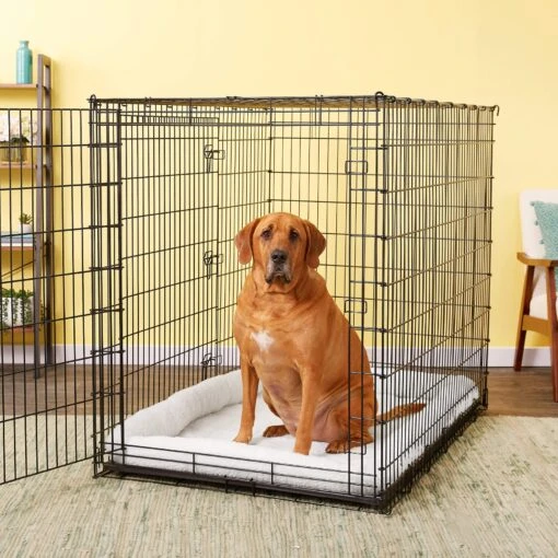 MidWest Solutions Series XX-Large Heavy Duty Double Door Wire Dog Crate, 54 Inch & MidWest Quiet Time Fleece Dog Crate Mat -Dog Supplies 939374 PT8. AC SS1800 V1691785954