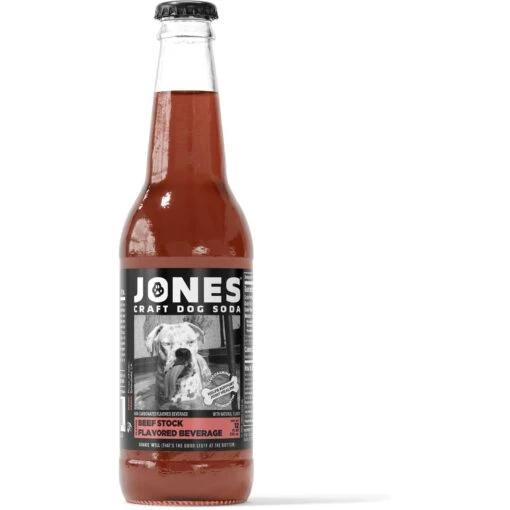 JONES Craft Soda For Dogs Braised Beef Recipe Dog Food Topping, 12-oz Bottle, 4 Count -Dog Supplies 939470 MAIN. AC SS1800 V1702587281