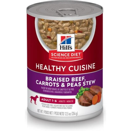 Hill's Science Diet Adult Healthy Cuisine Braised Beef, Carrots & Peas Stew Canned Dog Food -Dog Supplies 94006 Main. AC SS1800 V1585693563