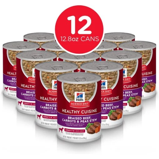 Hill's Science Diet Adult Healthy Cuisine Braised Beef, Carrots & Peas Stew Canned Dog Food -Dog Supplies 94006 PT1. AC SS1800 V1585693572