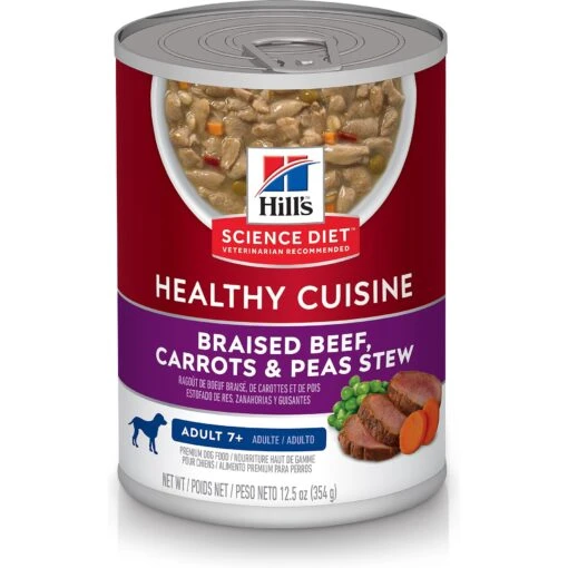 Hill's Science Diet Adult 7+ Healthy Cuisine Braised Beef, Carrots & Peas Stew Canned Dog Food -Dog Supplies 94008 Main. AC SS1800 V1585693565