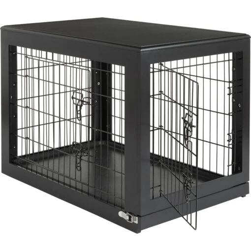 Frisco Double Door Furniture Style Dog Crate, Black & Frisco Swirl Dog Crate Mat -Dog Supplies 947710 PT1. AC SS1800 V1693600814