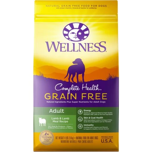 Wellness Grain-Free Complete Health Adult Lamb & Lamb Meal Recipe Dry Dog Food -Dog Supplies 95679 MAIN. AC SS1800 V1605739980