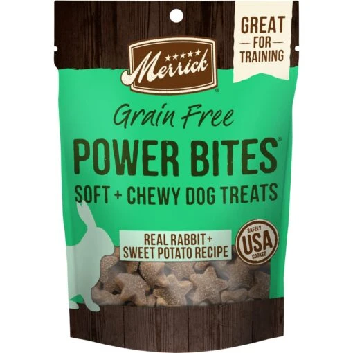 Merrick Power Bites Real Rabbit + Sweet Potato Recipe Grain-Free Soft & Chewy Dog Treats -Dog Supplies 98675 MAIN. AC SS1800 V1644920519